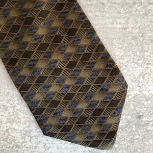 Louis Roth Silk Tie Men’s Patterned Brown Blue Beige